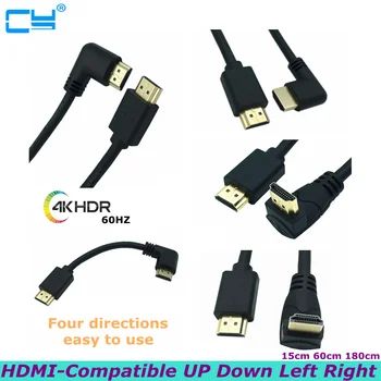  15 см Новый HDMI-совместимый кабель 4k * 2k 60 Гц, кабель под углом 90 градусов, совместимый с HDMI, версия 2.0 HD Компьютерный видеокабель с