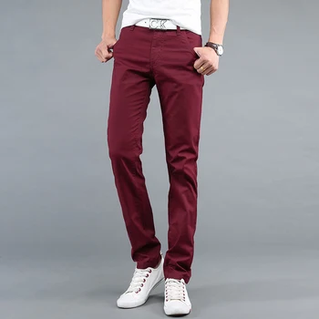  2023 Весенне-осенние Новые Брюки для отдыха, мужские хлопковые облегающие модные брюки, мужские