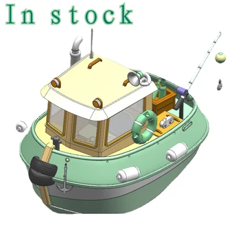  240 мм 1/18 Буксир M4 Xiaomeng Деревянная модель лодки с дистанционным управлением, комплект для сборки 