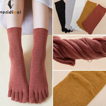  5 Пар Хлопчатобумажных коротких носков на 5 пальцев, женские однотонные дышащие мягкие эластичные носки в стиле Харадзюку для Девочек, уличная мода, Весна