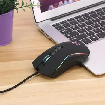  A869 Красочная светящаяся игровая киберспортивная мышь RGB 3200 точек на дюйм, регулируемая четырьмя передачами Светящаяся игровая мышь