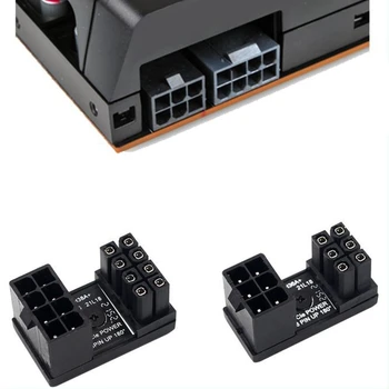  GPU VGA PCIe 8-Контактный 6-контактный Разъем с Разворотом на 180 градусов Плата адаптера питания для настольной видеокарты