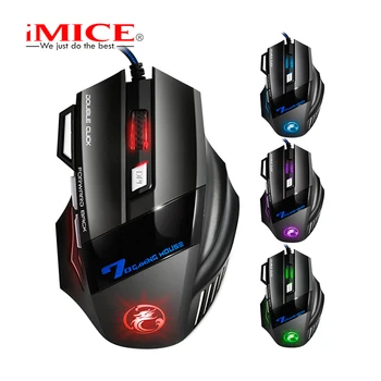  IMice Эргономичная Проводная игровая мышь с 7 кнопками LED 5500 точек на дюйм USB Компьютерная мышь Gamer Mice X7 С подсветкой Для Портативных ПК
