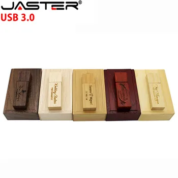  JASTER USB 3,0 64 ГБ Индивидуальный логотип Деревянный бамбуковый usb 32 ГБ с коробкой usb флэш-накопитель Memory stick 16 ГБ флеш-накопитель pendrive 8 ГБ
