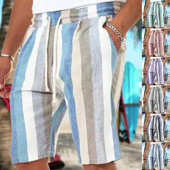  JRJZ, летние модные мужские укороченные брюки, повседневные легкие шорты с эластичной резинкой на талии, Пляжная йога с карманами