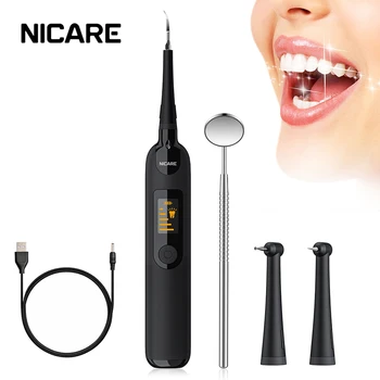  NICARE Ультразвуковой Стоматологический Скалер для удаления зубного камня, пятен от зубного камня, Электрический Звуковой Очиститель зубного налета, Зубной камень R