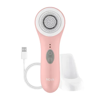  NOVA, усовершенствованная перезаряжаемая звуковая щетка для чистки лица с противомикробной щетиной, розовая