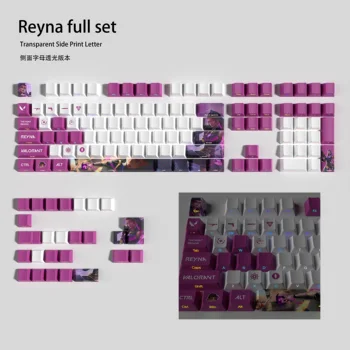  Reyna keycaps VALORANT полный комплект вишневый Профиль Прозрачная Боковая печать Буквы PBT краситель sub keycaps игровые колпачки для ключей