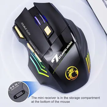  RYRA Перезаряжаемая Беспроводная/Проводная мышь Gamer Для компьютера, RGB Игровые мыши, Bluetooth Мышь 2,4 G, Бесшумные Эргономичные мыши Для ноутбука