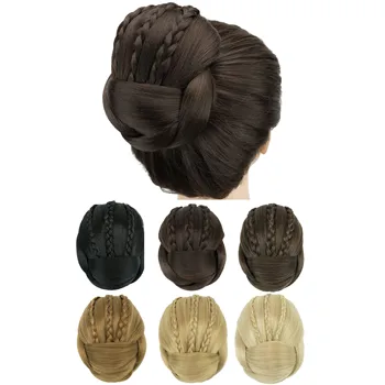 Soowee 6 Цветов Синтетические Волосы, Заплетенные В Косу, Шиньон, Заколка В Виде Пучка Для Волос, Бигуди-Бигуди, Аксессуары для Женщин