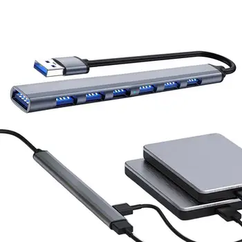  USB 3.0 Splitter 7-Портовый USB-Разветвитель Расширитель С Несколькими USB-портами Адаптер Для Портативных ПК Компьютерные Аксессуары