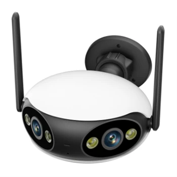  Wifi Наружная камера безопасности Беспроводная камера 4MP 180 ° со сверхшироким углом обзора Для обнаружения гуманоидов Штепсельная вилка ЕС