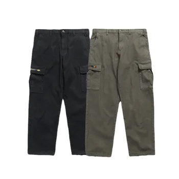  WTAPS, Японский модный бренд, Мужские прямые Свободные брюки-карго в стиле Ретро, уличные уличные хип-хоп, Свободные повседневные рабочие брюки