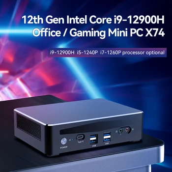  XCY Мини-ПК Intel Core i9-12900H 12-го поколения 14 Ядер с частотой до 5,0 ГГц DDR4 M.2 NVME SSD WiFi6 4K Выход Windows 10/11