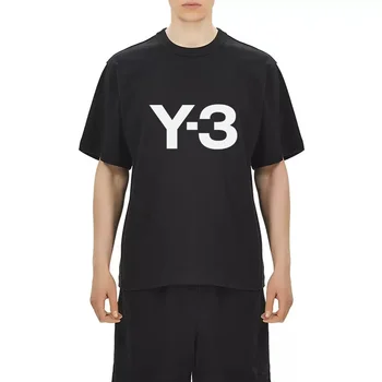  Y-3 Y3 23SS Летний стиль, простая и модная мужская и женская повседневная футболка с графическим принтом 