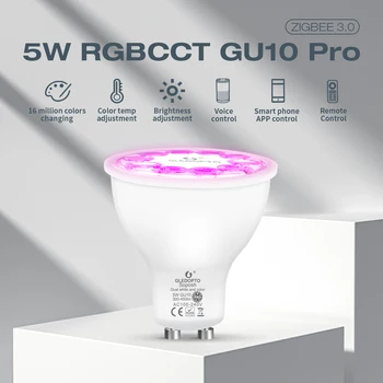  Zigbee 3,0 Gledopto, Меняющая Цвет, 5 Вт GU10 Pro, светодиодная Лампа-Прожектор, Подходит Для Спальни, Гостиной, Кухонного Потолка