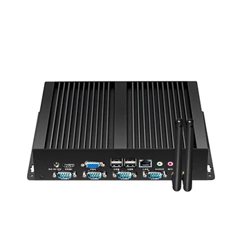  Безвентиляторный Промышленный Мини-ПК Intel Celeron 1037U 4x COM RS232 DB9 8x USB HDMI VGA Gigabit LAN Windows XP/7/8/10 Linux IPC