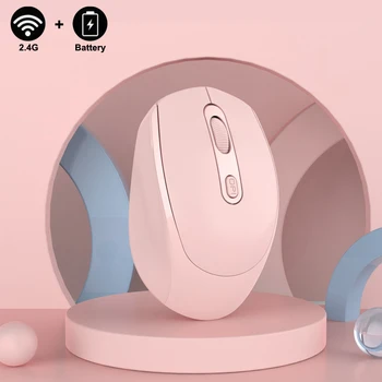  Беспроводная мышь 2.4G, Игровая мышь, USB-аккумулятор, Беспроводная мышь Macaron Multicolor, Беззвучная Эргономичная мышь С подсветкой, Мыши Для ноутбука