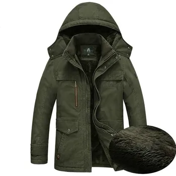  Брендовая армейская парка в стиле Милитари, мужские зимние теплые толстые мужские пуховики и пальто, Шерстяная подкладка, воротник-капюша, зимняя куртка для мужчин