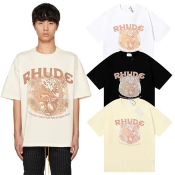  Высококачественная модная летняя хлопковая футболка с принтом RH Plant HD американского бренда Tide для мужчин и женщин в повседневном стиле с коротким рукавом