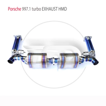  Выхлопная система из титанового сплава HMD подходит для автоматической модификации Porsche 911 997.1 Turbo, электронный клапан Catback Pipe