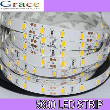  гибкий светильник 5m 300 LED 5630 SMD 12V 60 led/m, светодиодная лента, белый/теплый белый/натуральный белый