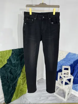  Горячая Мода Осень Зима Шикарные мужские Высококачественные Брендовые Новые дизайнерские повседневные джинсы с вышивкой, джинсовые брюки C155
