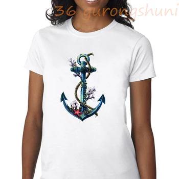  готические летние топы, футболка, футболка с пиратской лодкой в стиле харадзюку, корабельный якорь, винтажная футболка, женская одежда 90-х годов, kawaii, 2020, tumblr