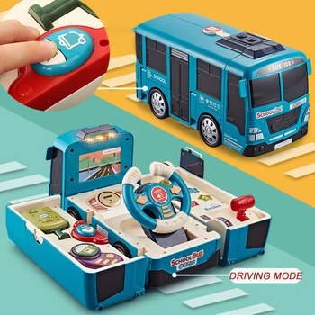  Детский автобус с рулевым колесом, Детская головоломка, Управляющая рулем, Детская игрушка, Мальчик, Трансформирующийся автобус, Игрушка, Многофункциональный автобус