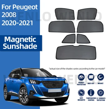  Для Peugeot 2008 2020-2021 Магнитный Солнцезащитный Козырек На Окно Солнцезащитный Козырек В Салоне Солнцезащитный Козырек Затемняющая Сетка Легкий Монтаж Занавес Экранирование