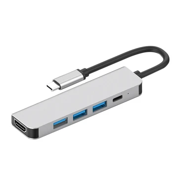  Док-станция Type C к Hdmi 4K 5 В 1 HUD Для мобильного телефона Ноутбука USB 3,1 Type-C к USB3.0 концентратор + USB-C PD + HDMI