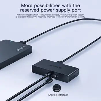  Источник питания Micro USB USB 3.0 Концентратор 30/100 см Разветвитель Высокоскоростной 4 порта Все в одном для ПК Windows Компьютерные аксессуары