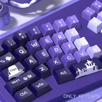  Колпачки для ключей на тему Хэллоуина, 158 клавиш, вишневый профиль, персонализированный мультяшный колпачок для механической клавиатуры с колпачком для клавиш 7U и ISO
