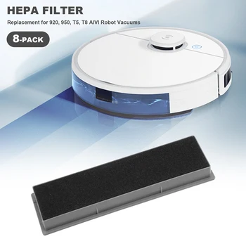  Комплекты фильтров Hepa для Замены роботизированных пылесосов Ecovacs Deebot OZMO 920, 950, T5, T8 AIVI, 8 штук в упаковке