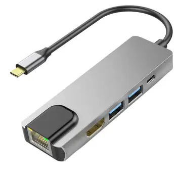  Концентратор Usb C 3 к HDMI-совместимая док-станция для зарядки PD с 5 Портами RJ45 с Разветвителем PD TF SD Usb Hub 3 0 для Macbook/Air