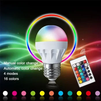 красивая Беспроводная Bluetooth RGB Светодиодная лампа для изменения цвета, Совместимая с IOS/ Android, 1,5 Вт с регулируемой яркостью E26, Идеальное украшение для дома