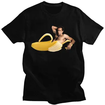  Летняя Забавная футболка Nicolas Cage In A Banana, Мужская Хипстерская Футболка, Хлопковая Футболка с принтом, Короткий рукав, Унисекс, Модный Креативный Топ, Футболка