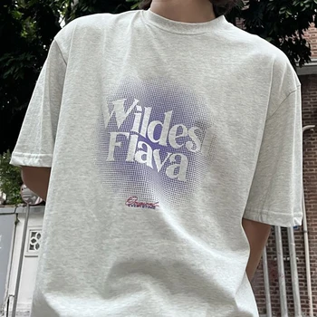  Летняя футболка в стиле Уличный хип-хоп с короткими рукавами Y2K, Японский Свободный Принт, Модный Универсальный хлопковый Топ в стиле Ретро, Мужская одежда
