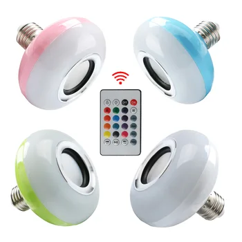  Мини Волшебная Лампочка E27 LED RGBW Музыкальный Светильник Беспроводной Bluetooth Аудио Динамик Smart W/24Key Контроллер 100-240 В