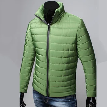  Модное тонкое пуховое Пальто с воротником-стойкой, легкая мужская ветровка, утолщенная верхняя одежда