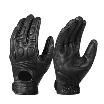  Мотоциклетные перчатки из овчины, Удобные дышащие перчатки с полными пальцами, перчатки для бега по пересеченной местности, уличные перчатки в стиле Ретро для BMW