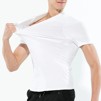  Мужская летняя дышащая футболка, быстросохнущая толстовка, черный повседневный шелк льда с коротким рукавом, однотонный О-образный вырез