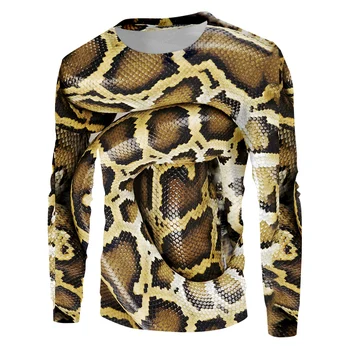  Мужская одежда со змеиным принтом в стиле Харадзюку, толстовки с длинным рукавом, спортивная одежда 3D, осеннее пальто Унисекс, Топы на заказ, свободные