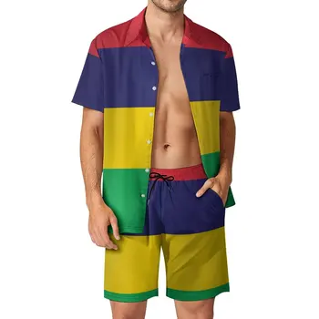  Мужской Пляжный костюм с флагом Маврикия, Костюм из 2 предметов, одежда высшего Качества, графические покупки, Размер Eur