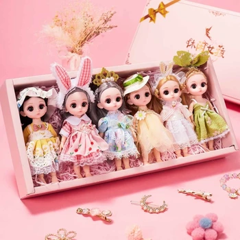  Набор из 6 предметов, Принцесса с платьями для девочек, игрушка Принцессы, маленькие фигурки принцесс, Миниатюрный набор