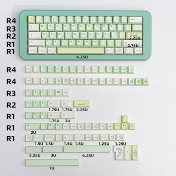  Набор колпачков для ключей GinkgoTheme с 143 клавишами, вишневый профиль для механической клавиатуры, прямая поставка
