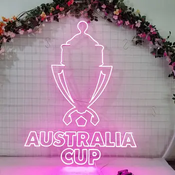  Неоновая вывеска Australia Cup Индивидуальный декор стен дома DIY светодиодный световой буквенный знак Бизнес-логотип Пользовательские светодиодные неоновые именные вывески