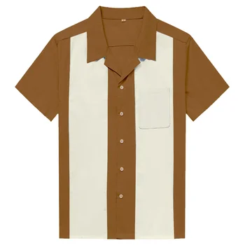  Новые брендовые рубашки в стиле рок-н-ролл, мужские винтажные рубашки 1950-х годов, Рокабилли, Короткий рукав, панк-рейв, хип-хоп