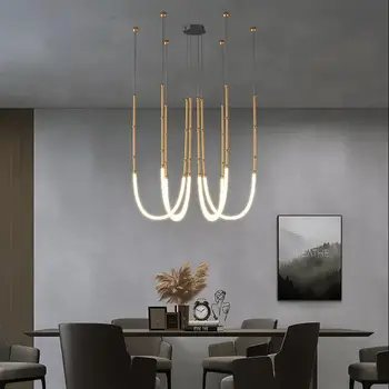  Подвесной светильник на шланге в скандинавском стиле, современное железное искусство, Обтекаемый дизайн, лампа для гостиной, спальни, кабинета, ресторана, Декор, Люстра