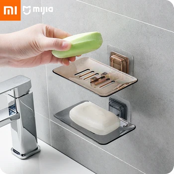  Подставка для мыла Xiaomi Mijia Без сверления, Настенный Двухслойный держатель для мыла, Подставка для губки для мыла, Самоклеящиеся Аксессуары для ванной комнаты